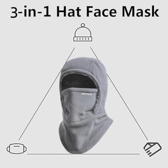 Unisex Winter Balaclava Fleece Lined Windproof Full Face Cover Ski Motorcycle